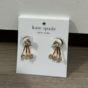 NWT Kate Spade Convertible Crystal Stud Tassel Earrings Gold | 2-Way Designer